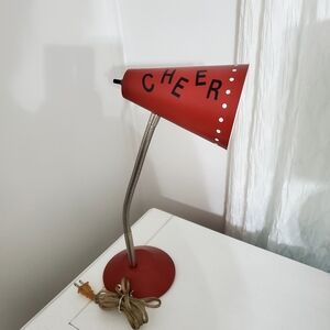 Vintage Red Adjustable Desk Lamp Metal 90's